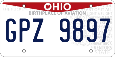 OH license plate GPZ9897
