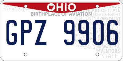 OH license plate GPZ9906