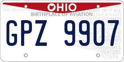 OH license plate GPZ9907