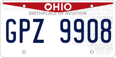 OH license plate GPZ9908