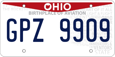 OH license plate GPZ9909