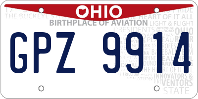 OH license plate GPZ9914