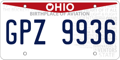 OH license plate GPZ9936
