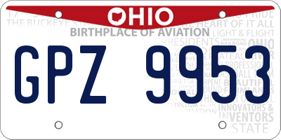 OH license plate GPZ9953