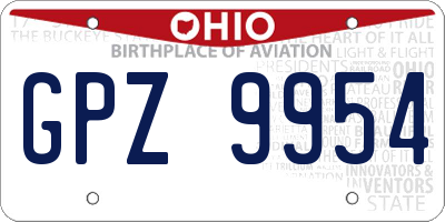 OH license plate GPZ9954