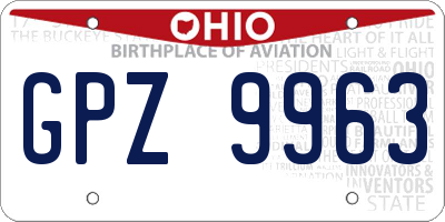 OH license plate GPZ9963