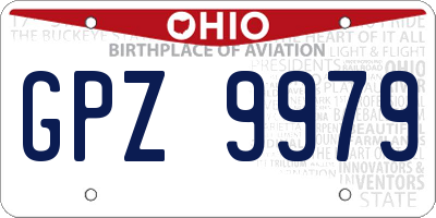 OH license plate GPZ9979