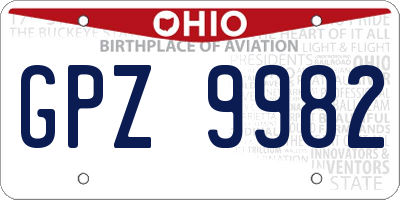 OH license plate GPZ9982