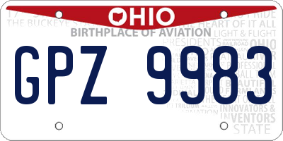 OH license plate GPZ9983