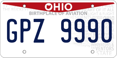 OH license plate GPZ9990