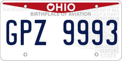 OH license plate GPZ9993