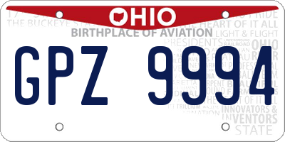 OH license plate GPZ9994