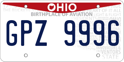 OH license plate GPZ9996
