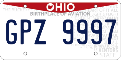 OH license plate GPZ9997