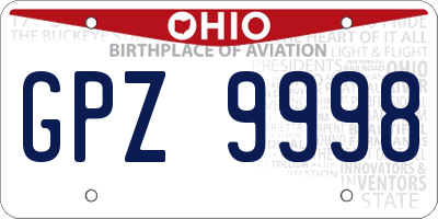 OH license plate GPZ9998