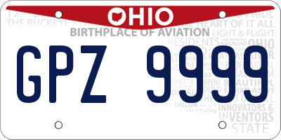 OH license plate GPZ9999