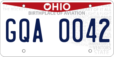 OH license plate GQA0042