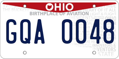 OH license plate GQA0048