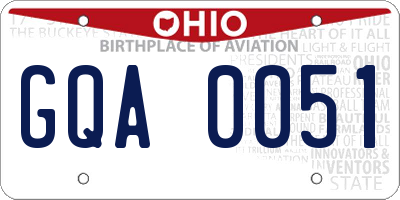 OH license plate GQA0051
