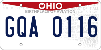 OH license plate GQA0116