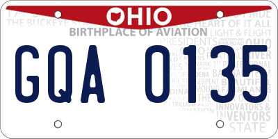 OH license plate GQA0135