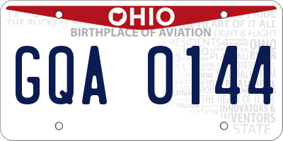 OH license plate GQA0144