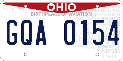 OH license plate GQA0154
