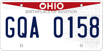 OH license plate GQA0158