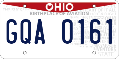 OH license plate GQA0161