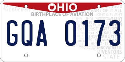 OH license plate GQA0173