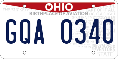 OH license plate GQA0340