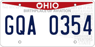 OH license plate GQA0354