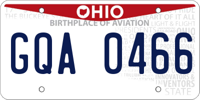 OH license plate GQA0466
