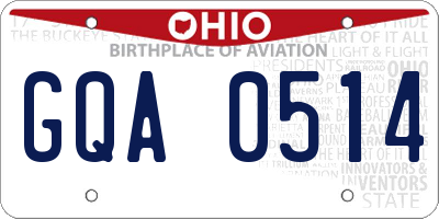 OH license plate GQA0514