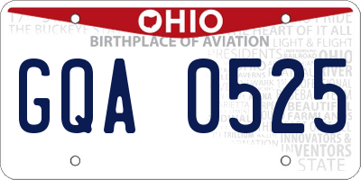 OH license plate GQA0525