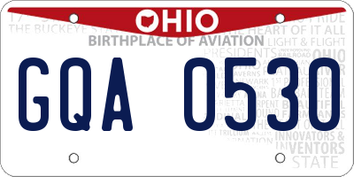 OH license plate GQA0530