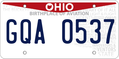 OH license plate GQA0537