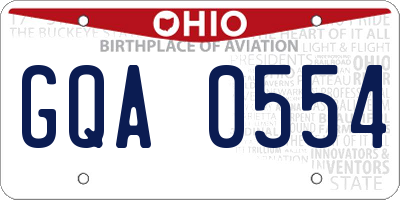 OH license plate GQA0554