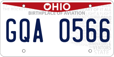 OH license plate GQA0566