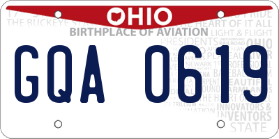OH license plate GQA0619