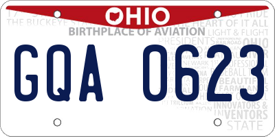 OH license plate GQA0623