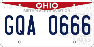 OH license plate GQA0666