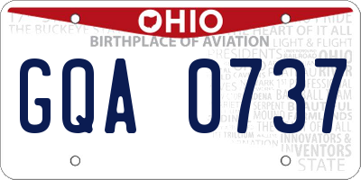 OH license plate GQA0737