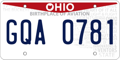 OH license plate GQA0781