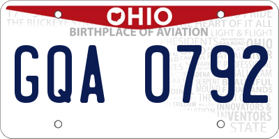 OH license plate GQA0792