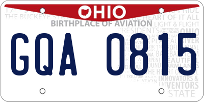 OH license plate GQA0815