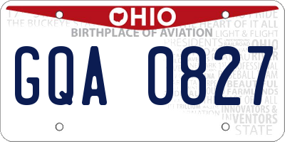 OH license plate GQA0827
