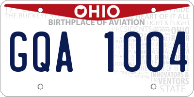 OH license plate GQA1004