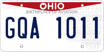 OH license plate GQA1011