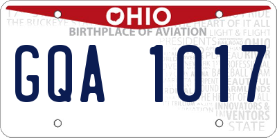 OH license plate GQA1017
